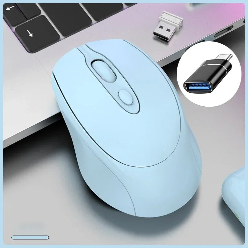 Rechargeable Wireless Mouse Dual Modes Bluetooth-compatible 2.4G USB Silent Ergonomic Mice For Laptop Pad Tablet Macbook Mause