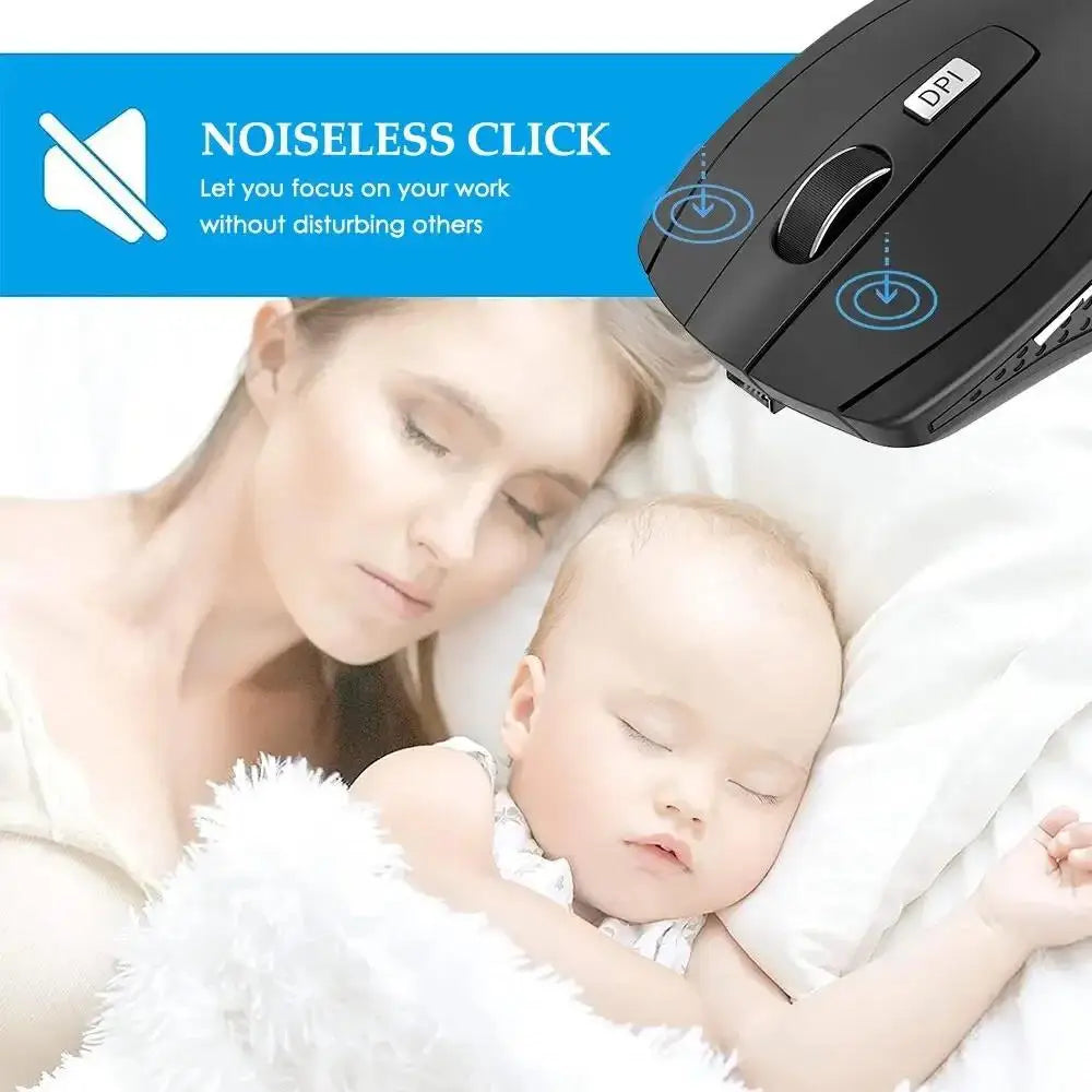 2.4G Wireless Mouse Silent Mouse Portable Charging Mobile Optical Office Mouse Adjustable DPI Level For Office Desktop Computer