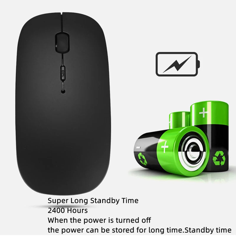 Rechargeable Wireless Bluetooth Mouse For iPad Pro 11 12.9 Air 5 4 2.4G USB Mice For Android Windows Tablet Laptop Notebook PC