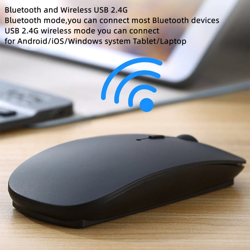 Rechargeable Wireless Bluetooth Mouse For iPad Pro 11 12.9 Air 5 4 2.4G USB Mice For Android Windows Tablet Laptop Notebook PC