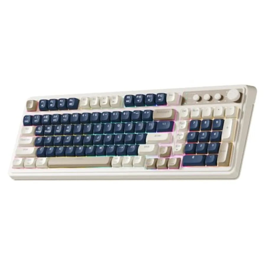 99 Key Keyboard, Wireless Gaming Keyboard Bluetooth Computer Keyboards Creamy Cute with Number Pad RGB Backlit Tri-Mode BT/2.4G