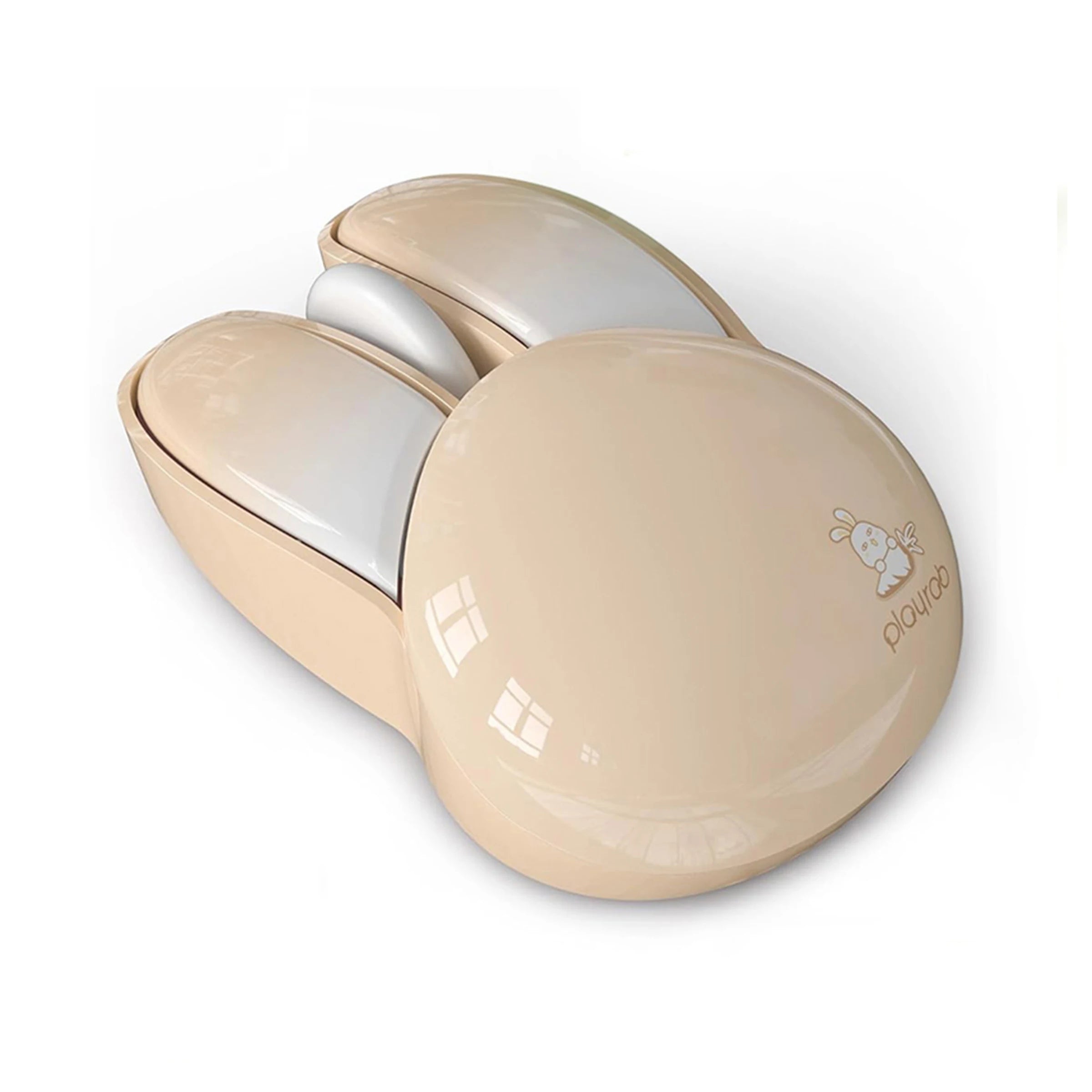 MOFii Milk Tea Color Cute Bunny Wireless Mouse, Rounded Kawaii Design, High Aesthetic, Universal for Office Laptops & Desktops