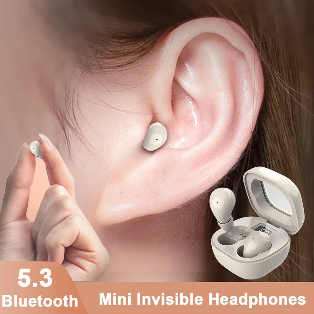 Mini Sleep Headphones Wireless Bluetooth Headset HiFi Stereo Invisible Earbuds Hidden In Ear Sports Earphones For Smartphone
