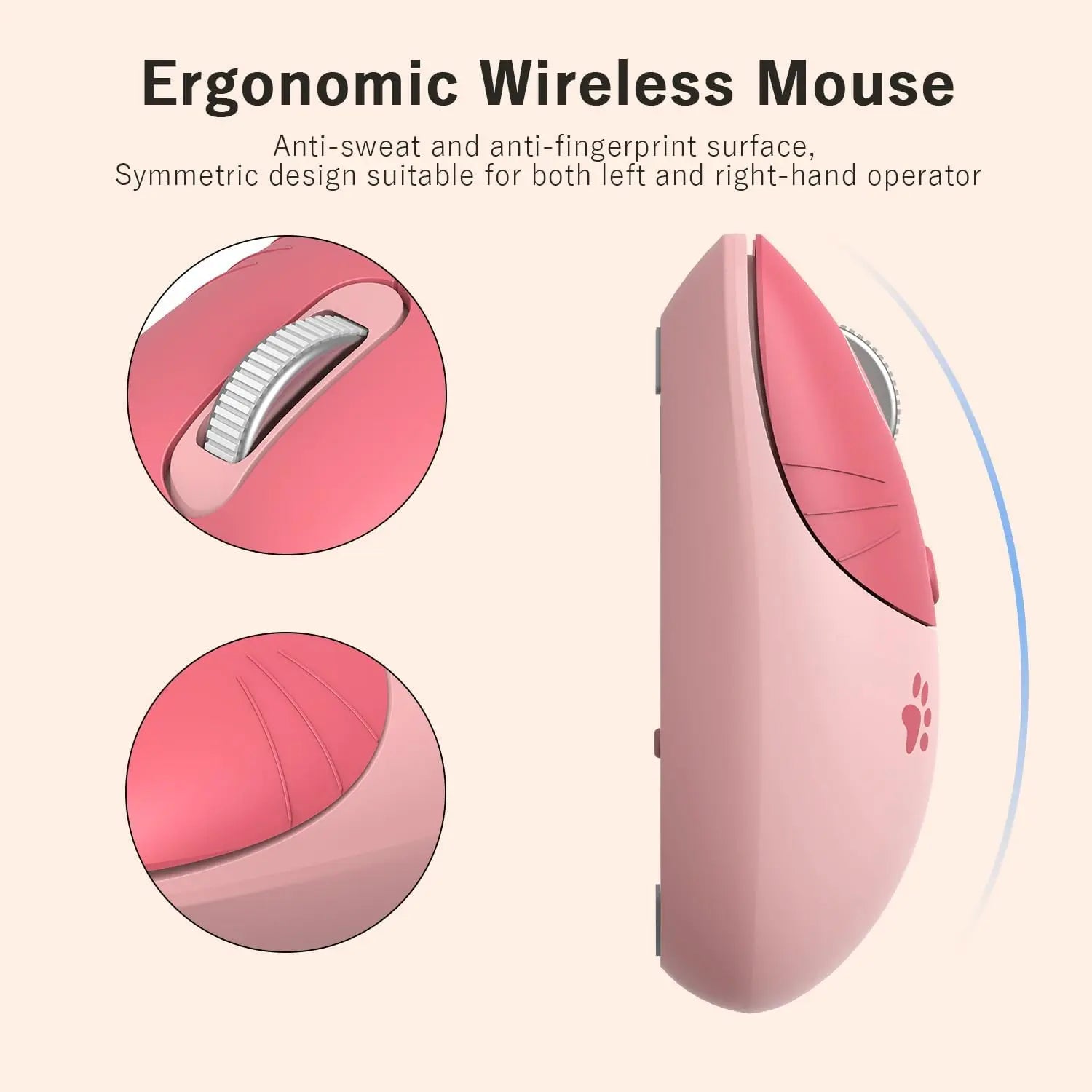 Mofii Cute Cat 2.4G Wireless Mouse, USB Receiver Plug and Play, 3 Adjustable DPI, Compatible with Laptop,PC, Computer