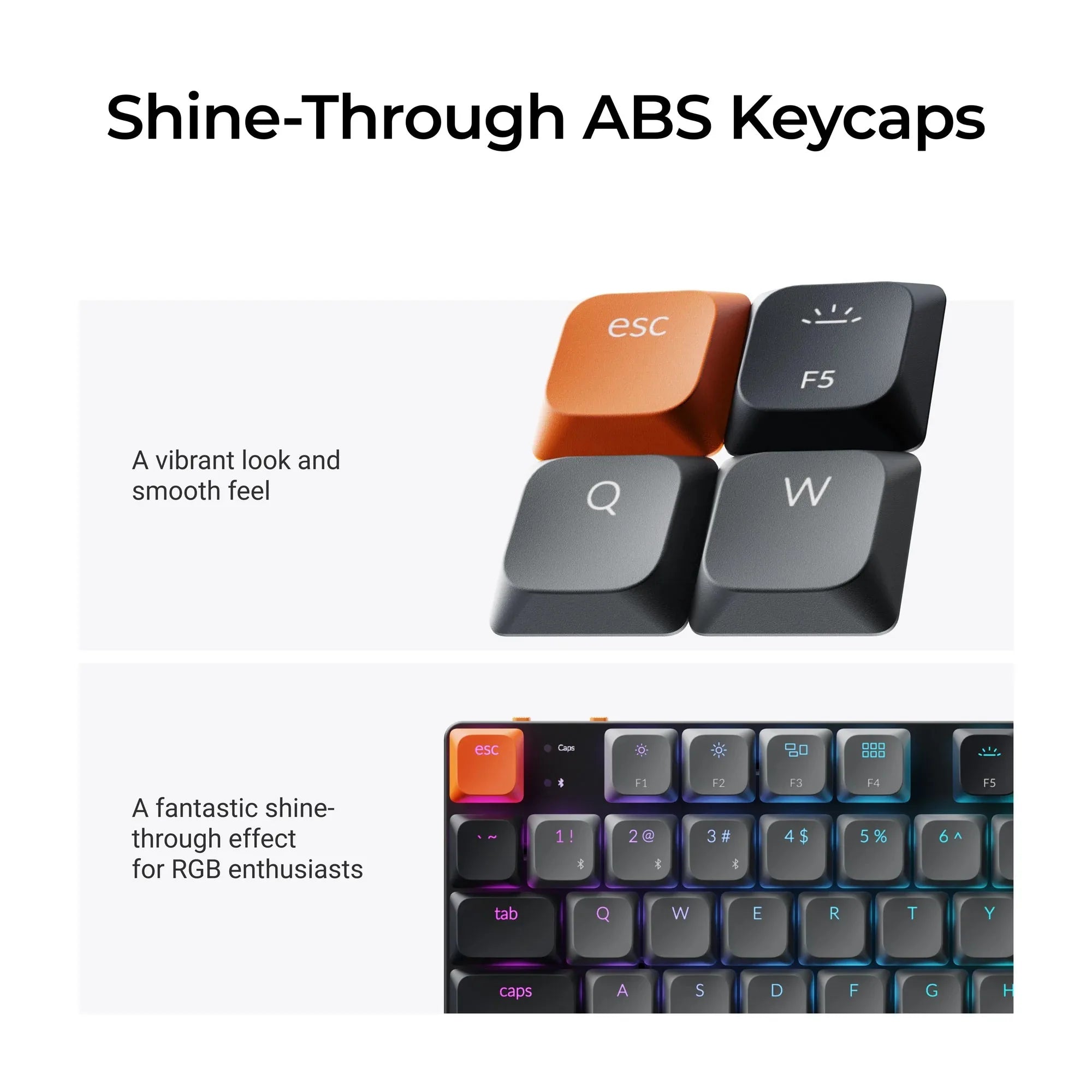 Keychron K1 Version 6 QMK Wireless Custom Mechanical Keyboard Low Profile Switch Ultra Slim Double-Shot PBT Keycap