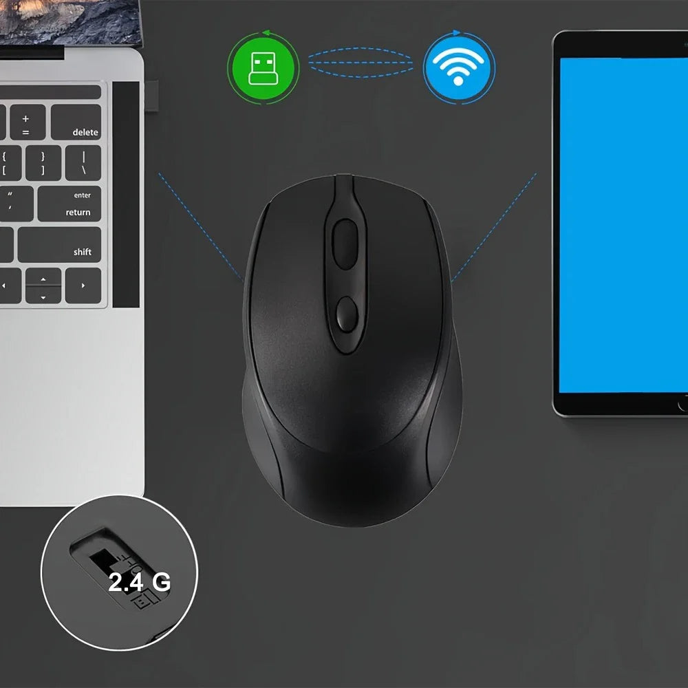 Rechargeable Wireless Mouse Dual Modes Bluetooth-compatible 2.4G USB Silent Ergonomic Mice For Laptop Pad Tablet Macbook Mause