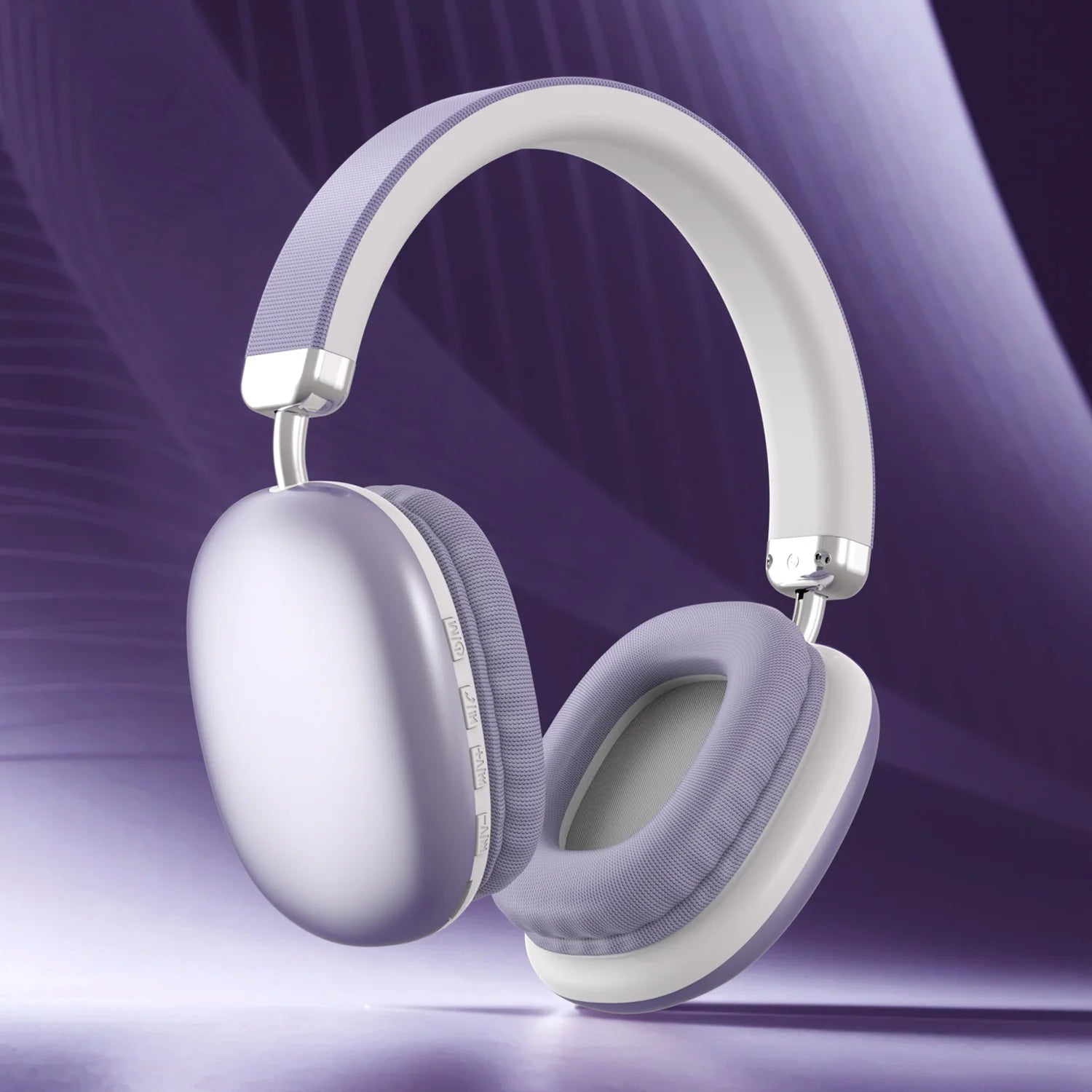 Bluetooth Headphones Over Ear Wireless Headset HiFi Music Gaming Comfortable Mic for iPhone Android PC Travel Sports Gift Purple