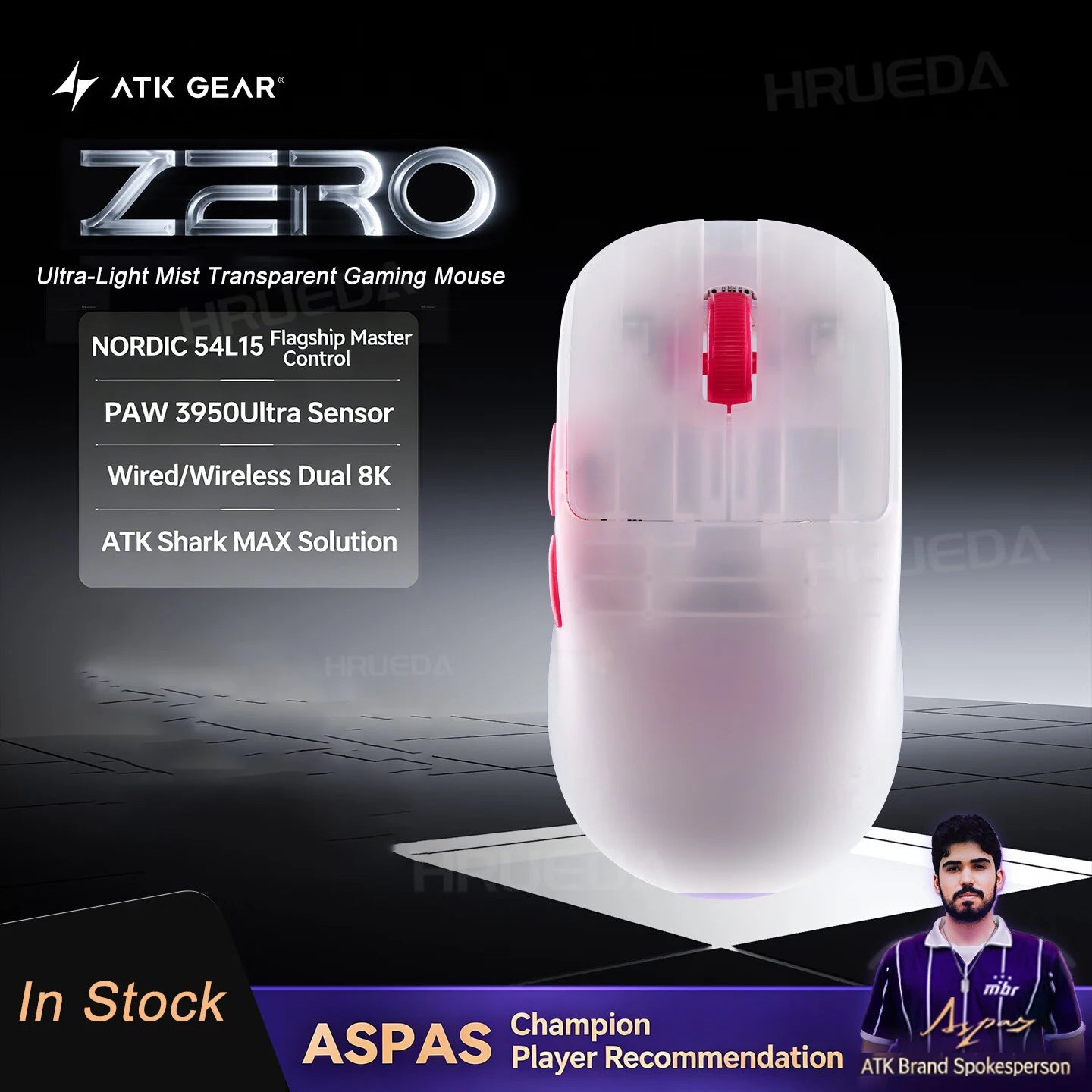 ATK ZERO Lightweight Gaming Mouse 39g Dual Mode PAW3950Ultra Dual 8KHz Ergonomic Esports Mice For Valorant Delta Force FPS Gamer
