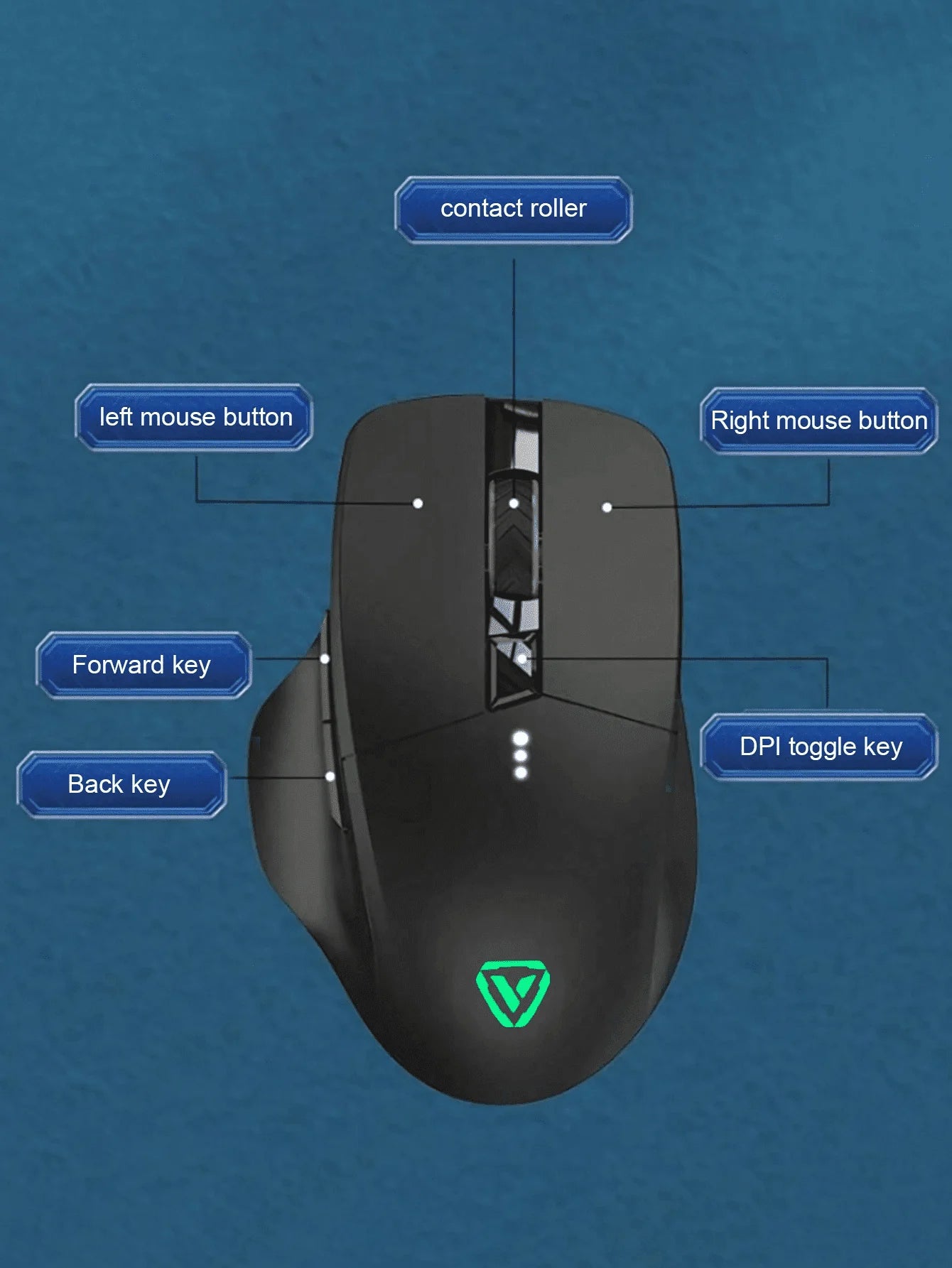 Dazzling wireless mouse, long battery life, high appearance level office games universal rechargeable mouse